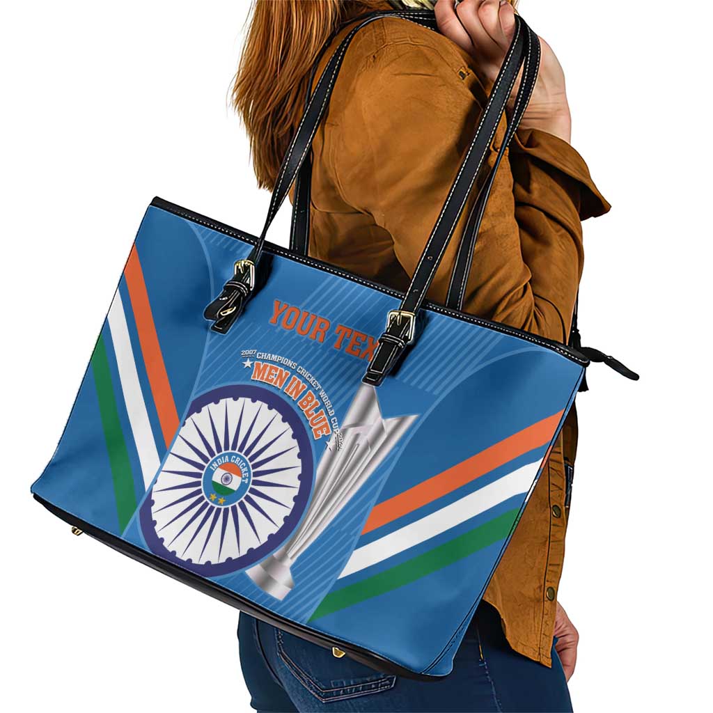 Custom India Cricket Leather Tote Bag 2nd Champions World Cup Men In Blue LT14