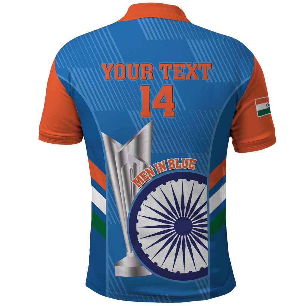 Custom India Cricket Polo Shirt 2nd Champions World Cup Men In Blue LT14