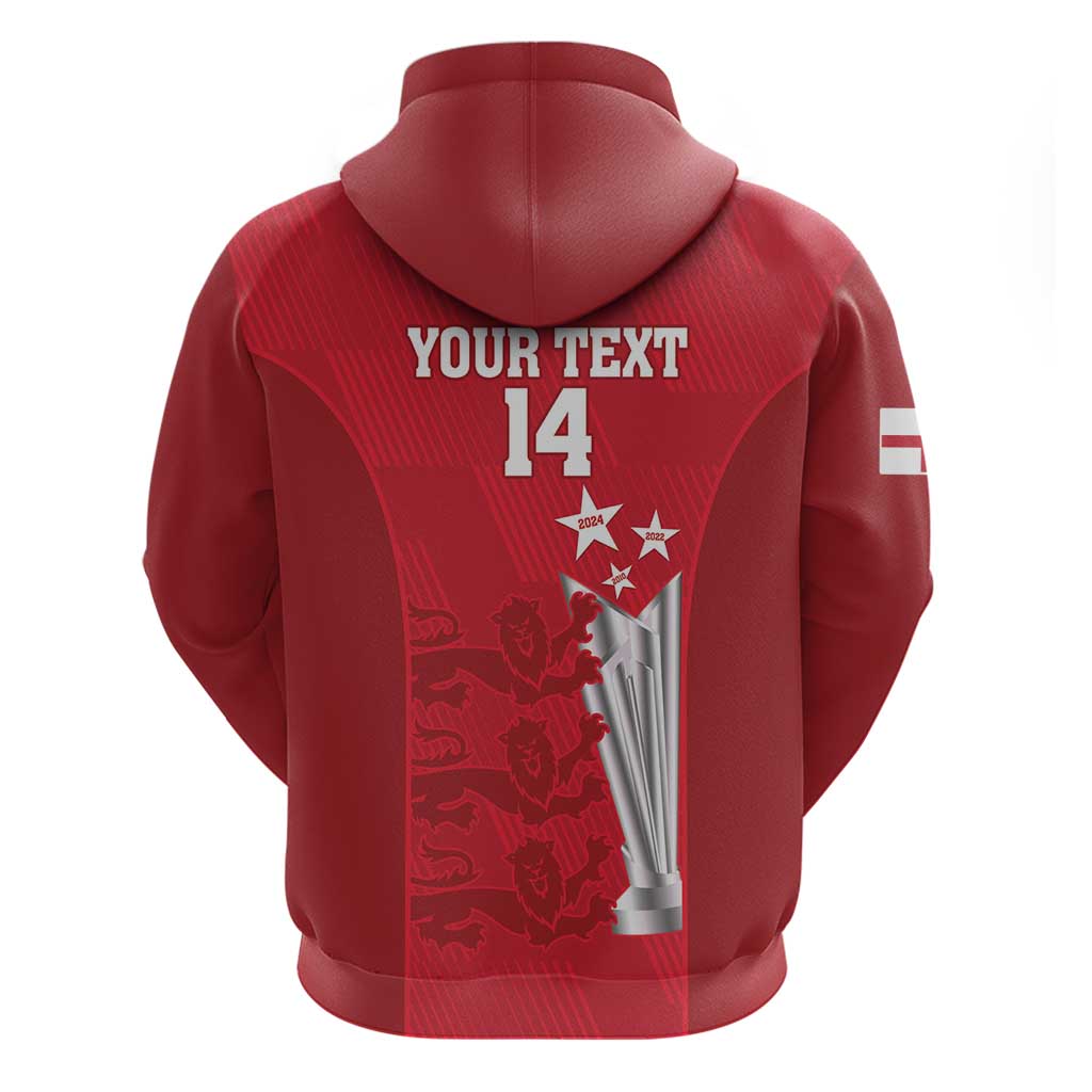 Custom England Cricket Hoodie 3rd Champions World Cup Proud LT14