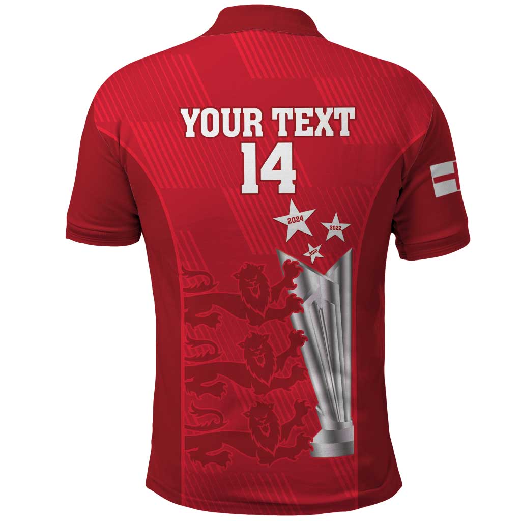 Custom England Cricket Polo Shirt 3rd Champions World Cup Proud LT14