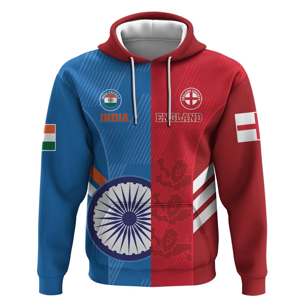 Custom India And England Cricket Hoodie 2024 Together Dynamic Version LT14
