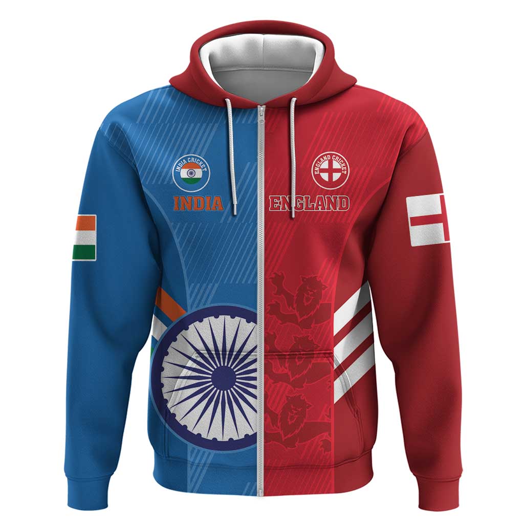 Custom India And England Cricket Hoodie 2024 Together Dynamic Version LT14