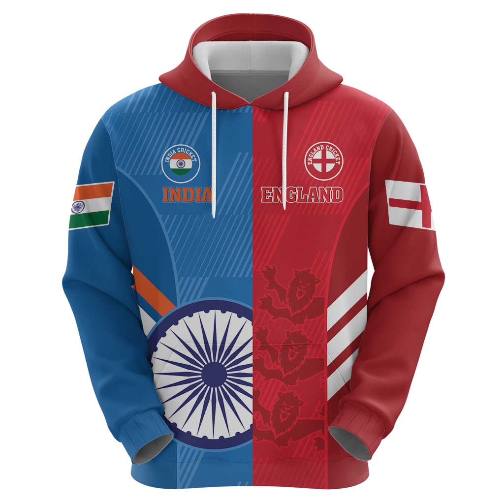 Custom India And England Cricket Hoodie 2024 Together Dynamic Version LT14