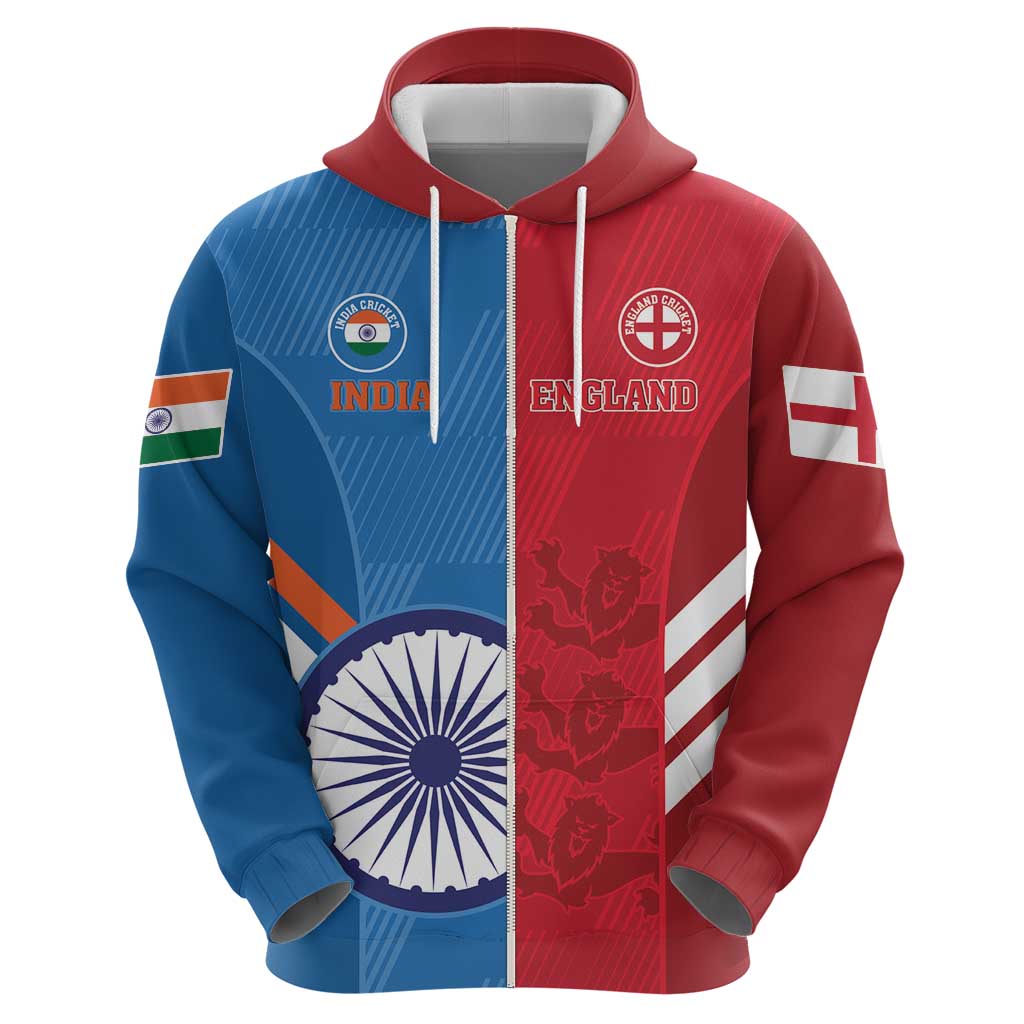 Custom India And England Cricket Hoodie 2024 Together Dynamic Version LT14