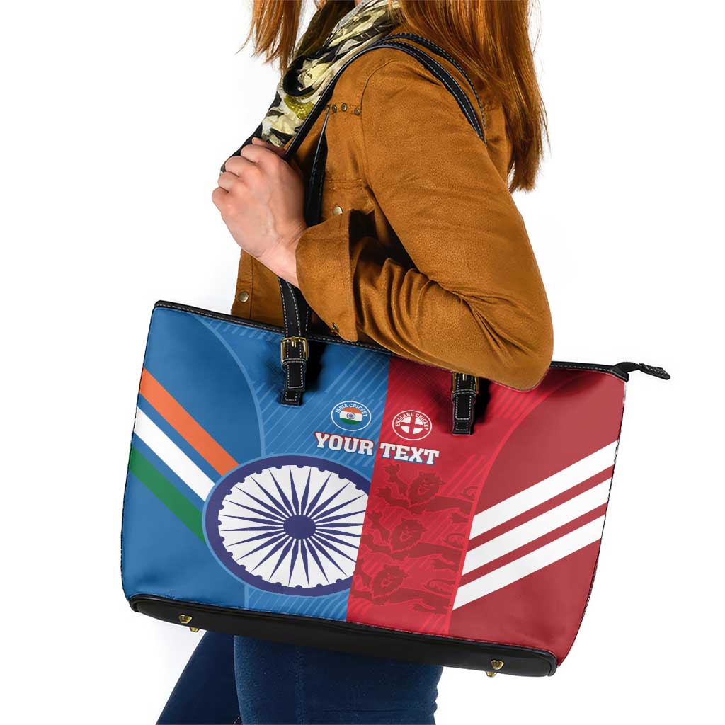 Custom India And England Cricket Leather Tote Bag 2024 Together Dynamic Version LT14