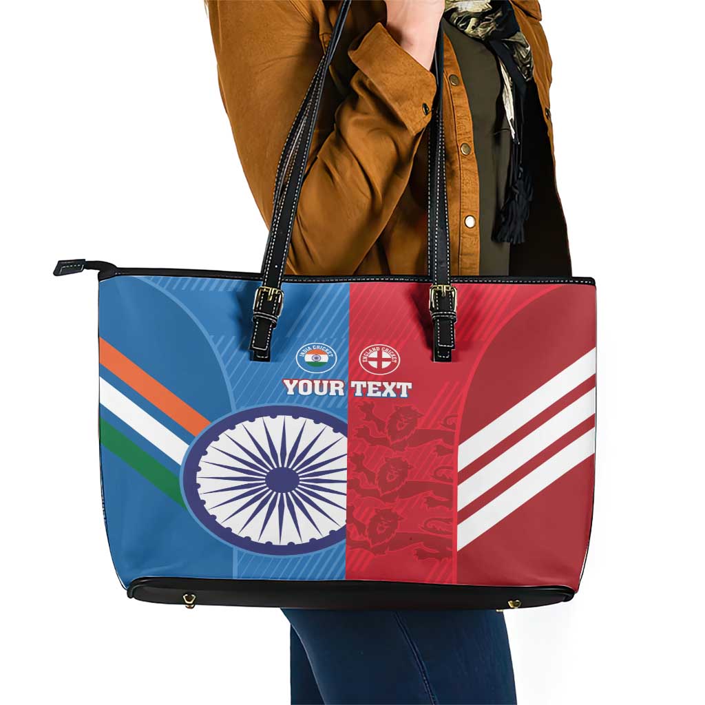 Custom India And England Cricket Leather Tote Bag 2024 Together Dynamic Version LT14