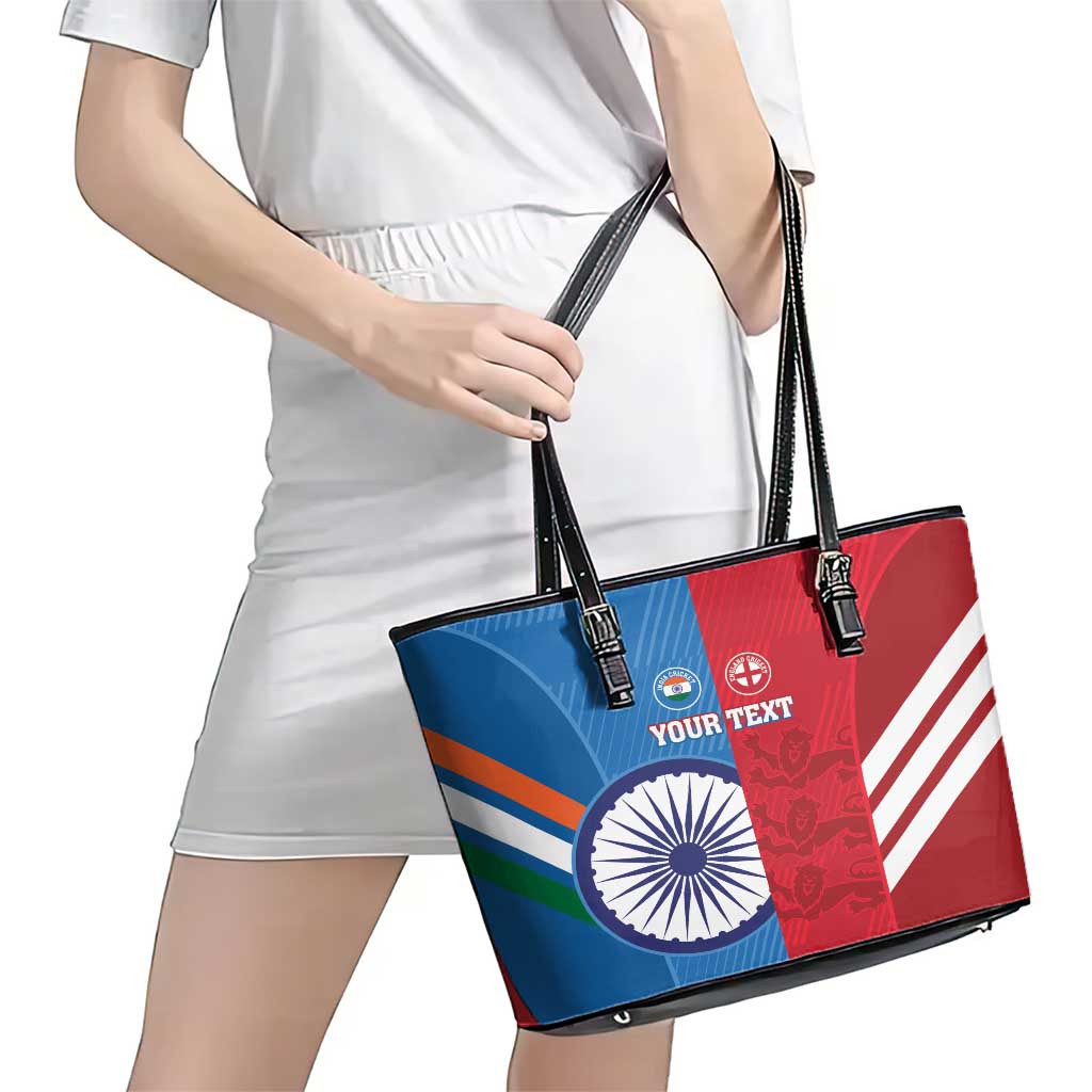 Custom India And England Cricket Leather Tote Bag 2024 Together Dynamic Version LT14