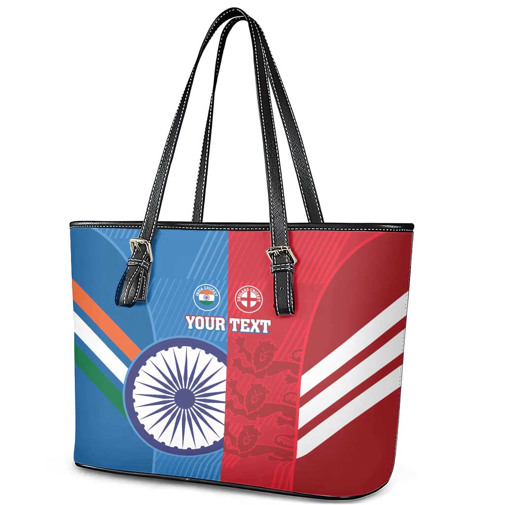 Custom India And England Cricket Leather Tote Bag 2024 Together Dynamic Version LT14