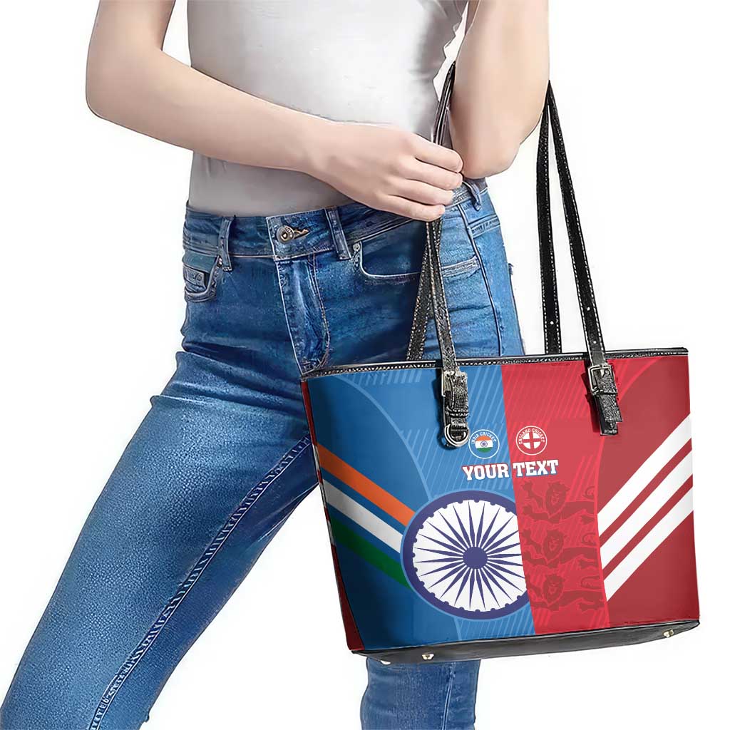 Custom India And England Cricket Leather Tote Bag 2024 Together Dynamic Version LT14