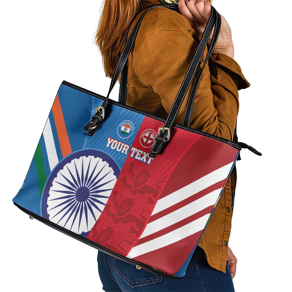 Custom India And England Cricket Leather Tote Bag 2024 Together Dynamic Version LT14