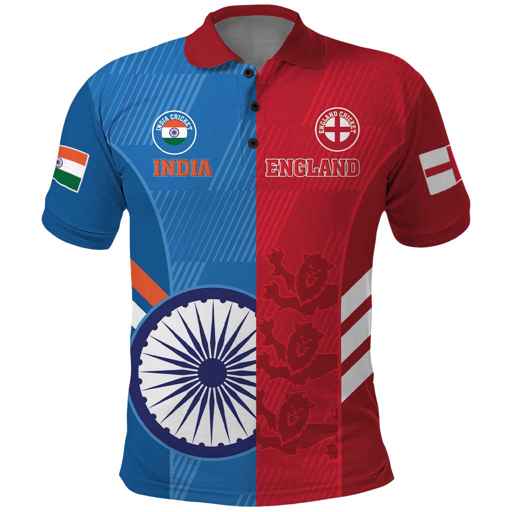 Custom India And England Cricket Polo Shirt 2024 Together Dynamic Version LT14