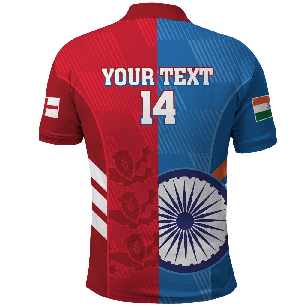 Custom India And England Cricket Polo Shirt 2024 Together Dynamic Version LT14