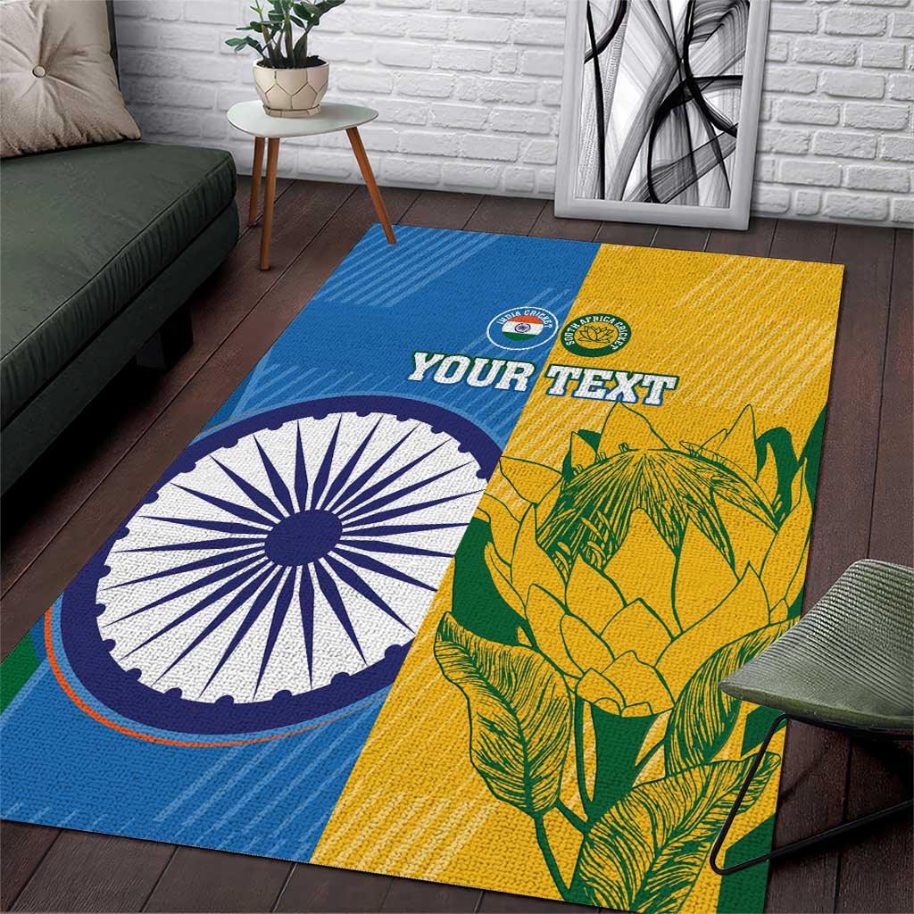 Custom India And South Africa Cricket Area Rug 2024 Together Dynamic Version LT14