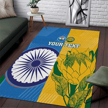 Custom India And South Africa Cricket Area Rug 2024 Together Dynamic Version LT14