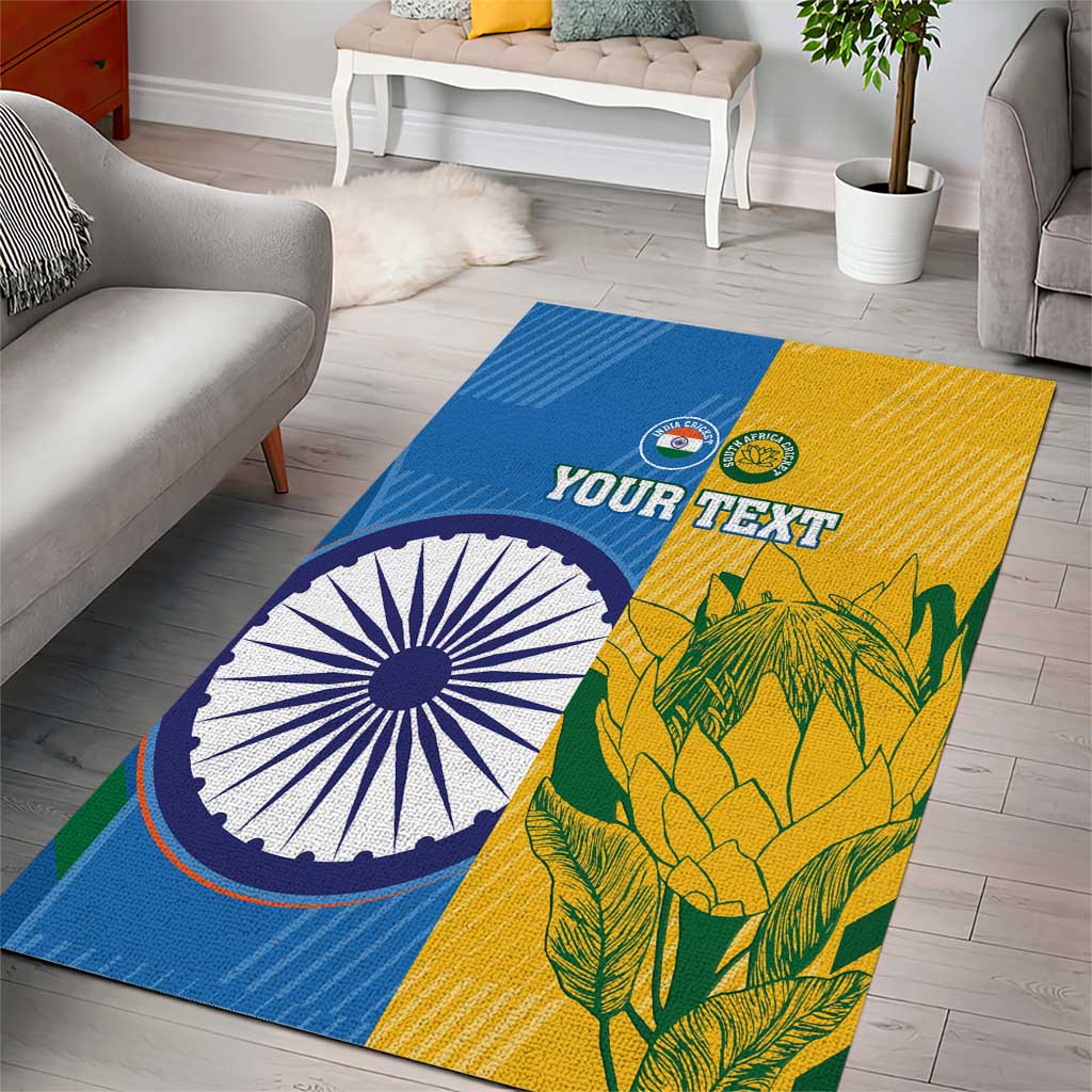 Custom India And South Africa Cricket Area Rug 2024 Together Dynamic Version LT14
