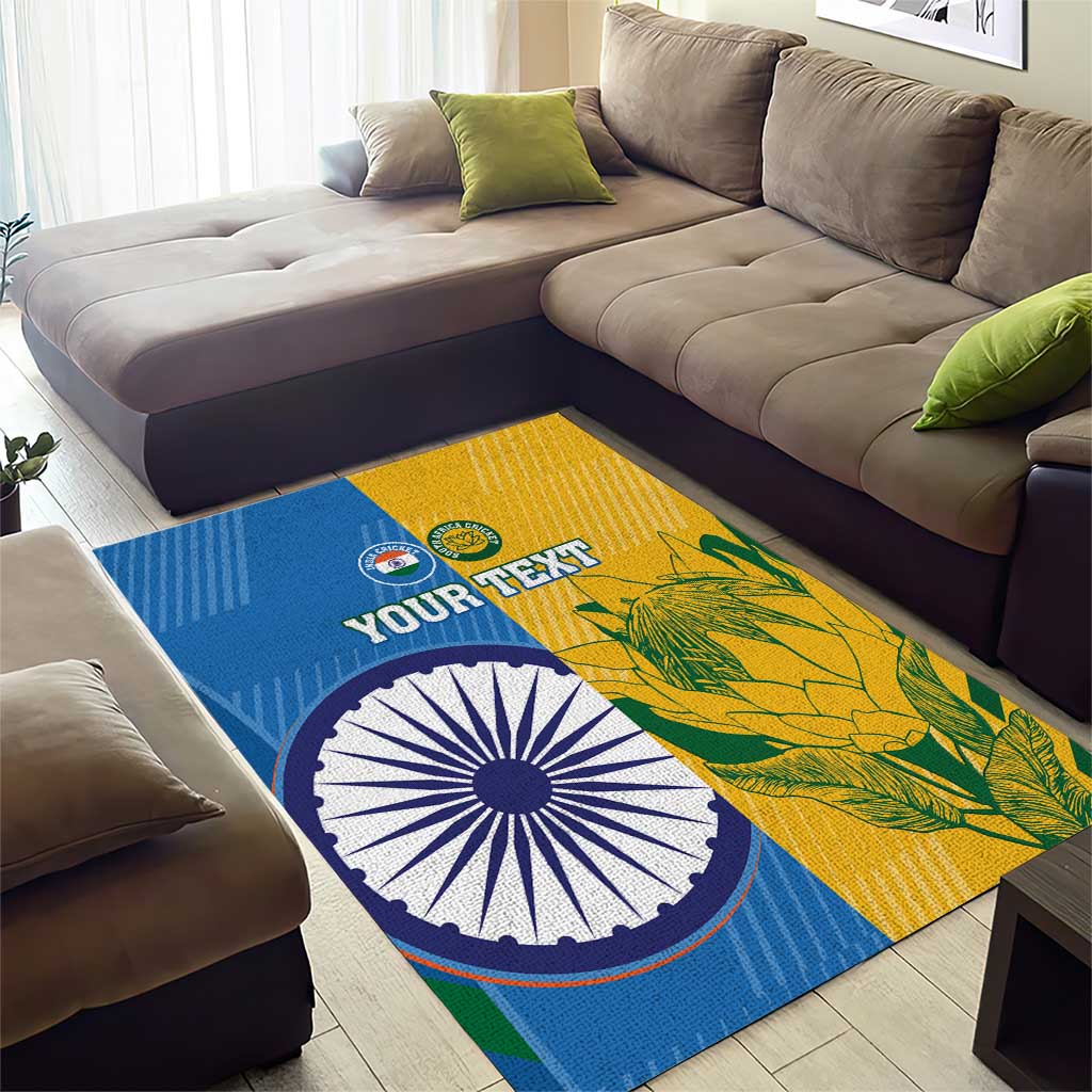 Custom India And South Africa Cricket Area Rug 2024 Together Dynamic Version LT14