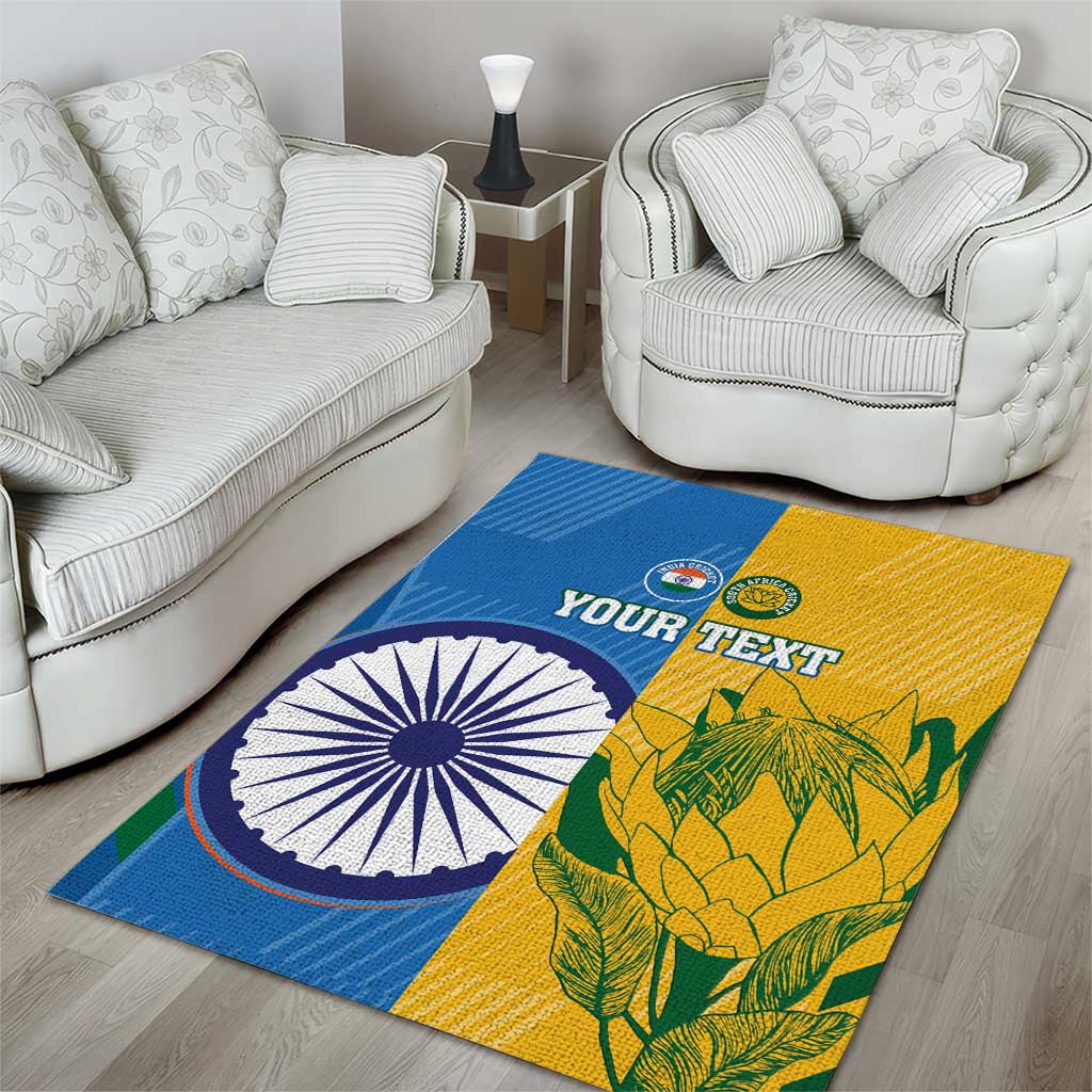 Custom India And South Africa Cricket Area Rug 2024 Together Dynamic Version LT14