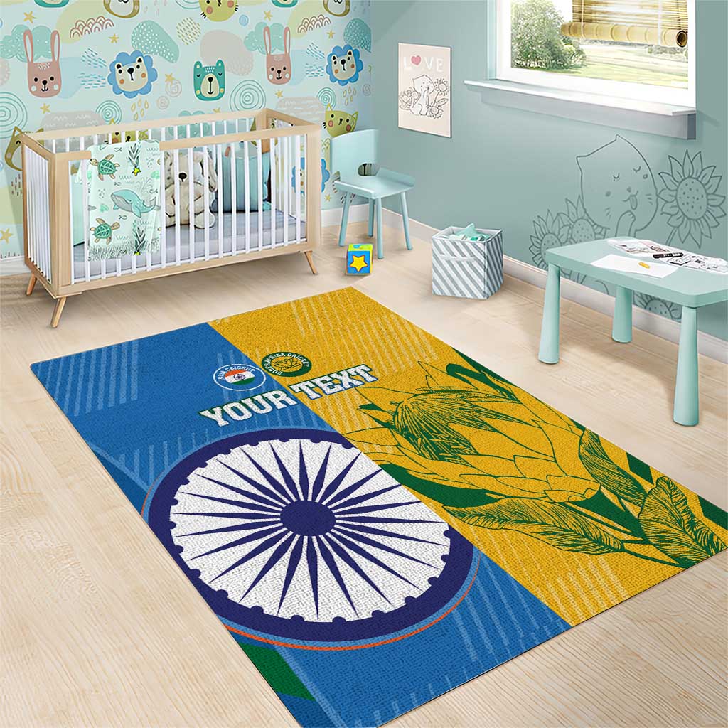 Custom India And South Africa Cricket Area Rug 2024 Together Dynamic Version LT14