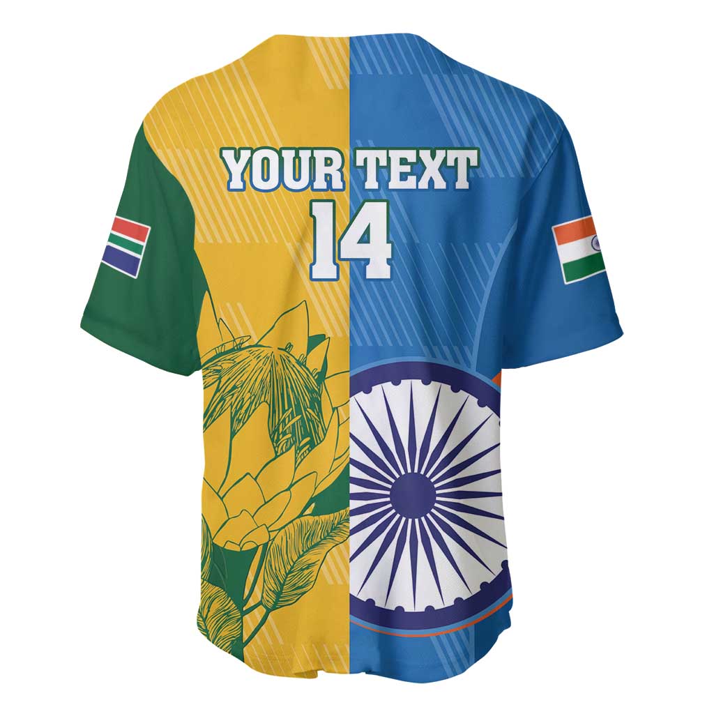 Custom India And South Africa Cricket Baseball Jersey 2024 Together Dynamic Version LT14