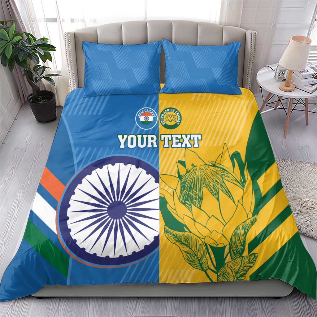 Custom India And South Africa Cricket Bedding Set 2024 Together Dynamic Version LT14