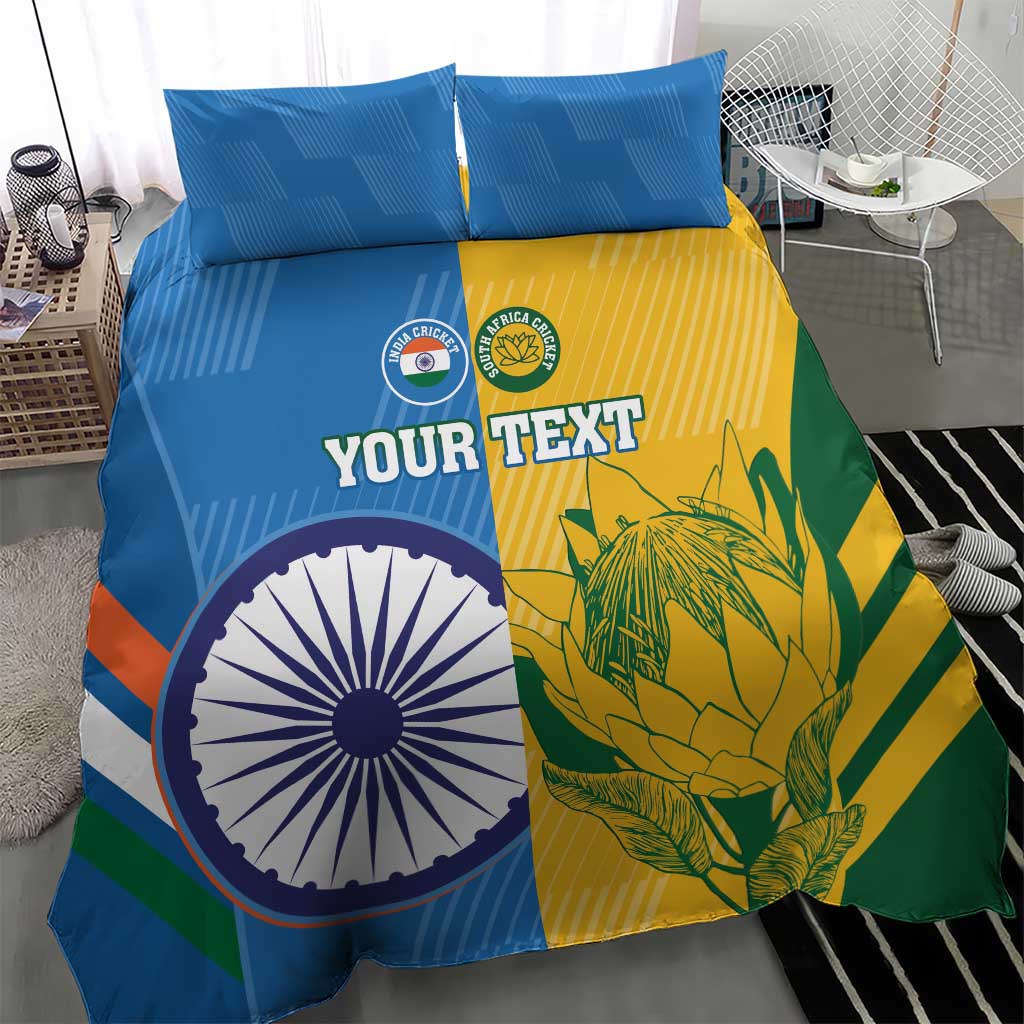 Custom India And South Africa Cricket Bedding Set 2024 Together Dynamic Version LT14
