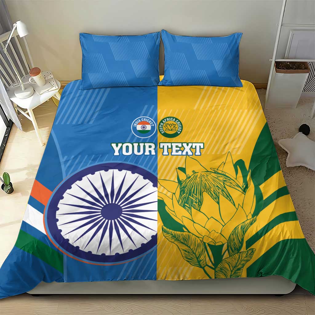 Custom India And South Africa Cricket Bedding Set 2024 Together Dynamic Version LT14