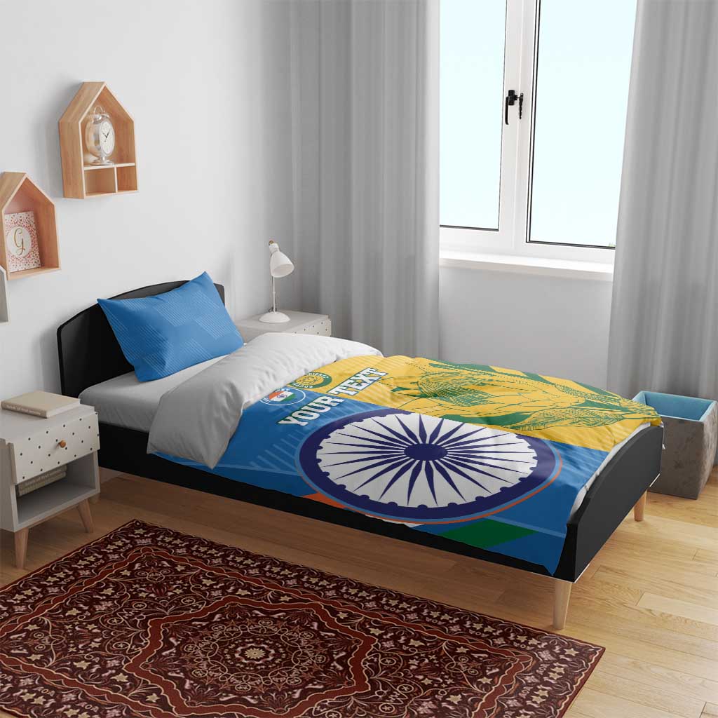 Custom India And South Africa Cricket Bedding Set 2024 Together Dynamic Version LT14