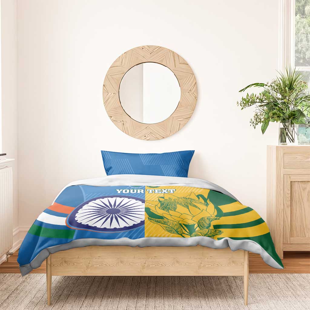 Custom India And South Africa Cricket Bedding Set 2024 Together Dynamic Version LT14