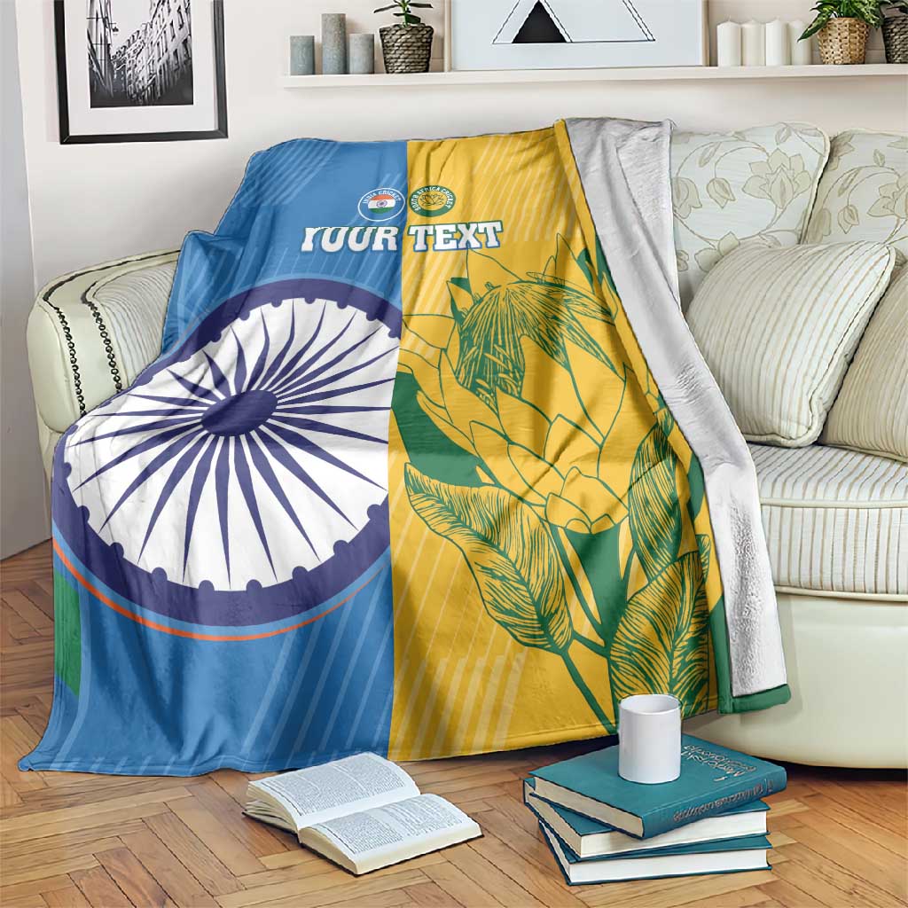 Custom India And South Africa Cricket Blanket 2024 Together Dynamic Version LT14