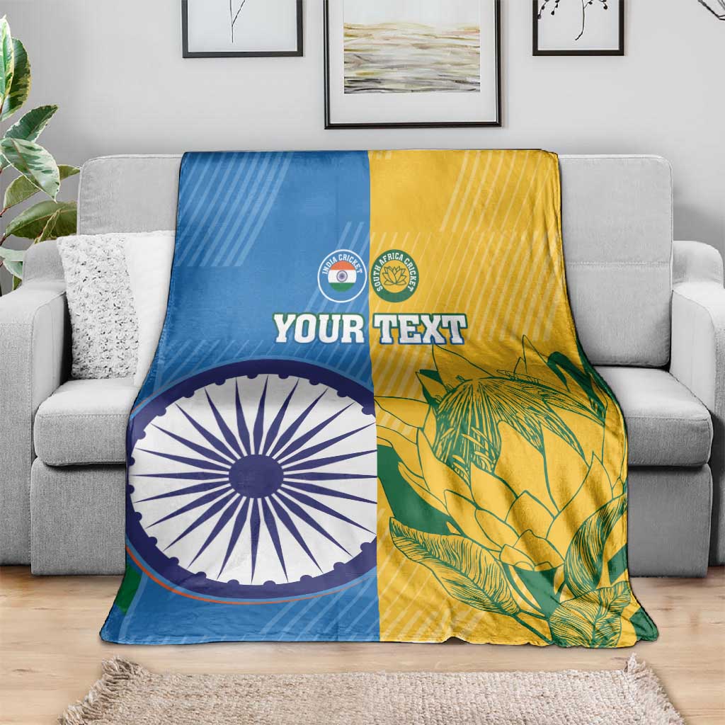 Custom India And South Africa Cricket Blanket 2024 Together Dynamic Version LT14