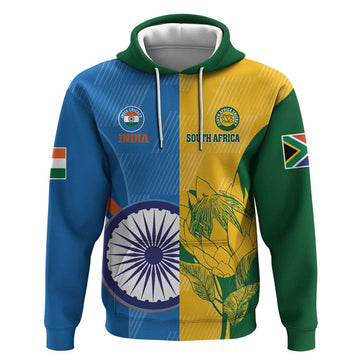 Custom India And South Africa Cricket Hoodie 2024 Together Dynamic Version LT14