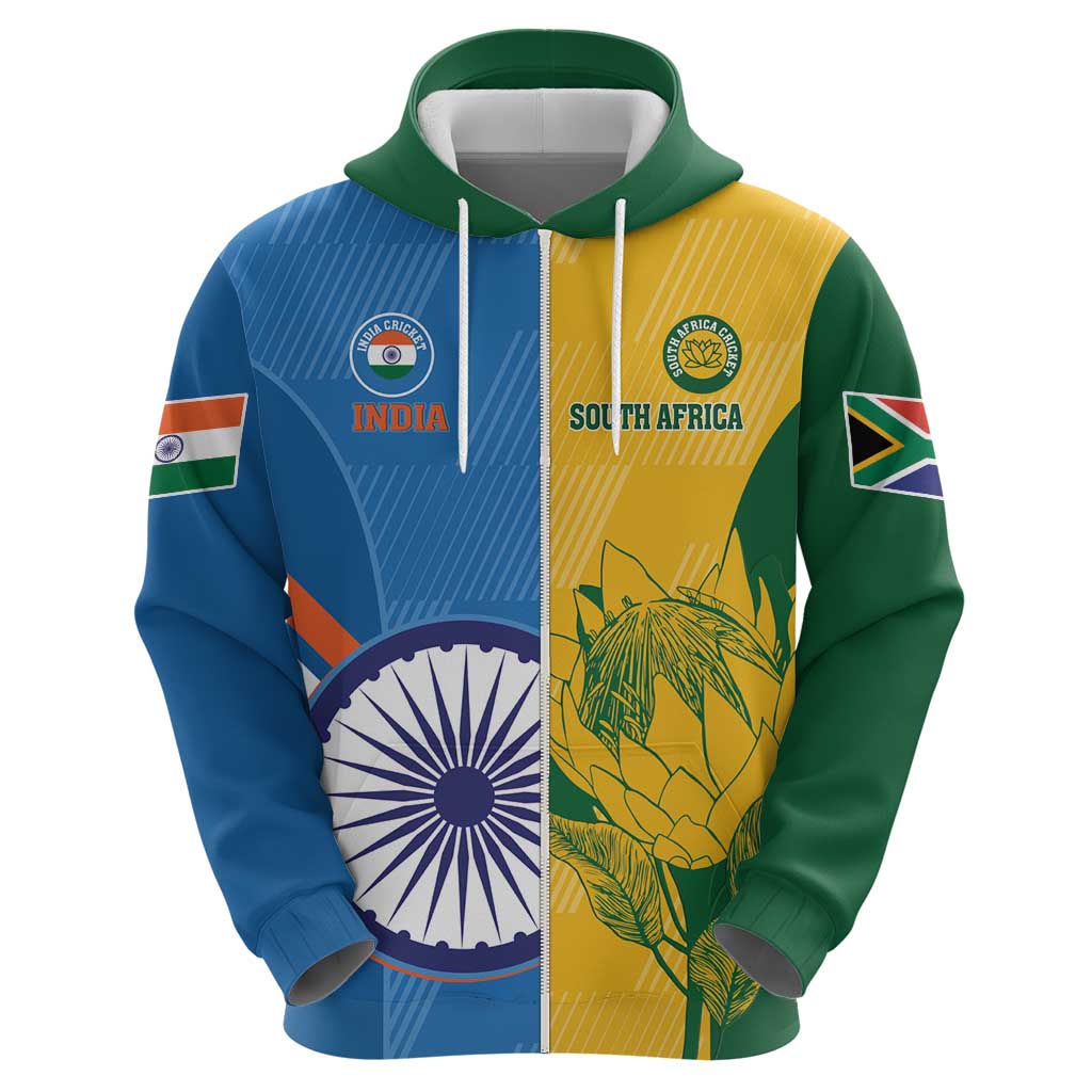 Custom India And South Africa Cricket Hoodie 2024 Together Dynamic Version LT14