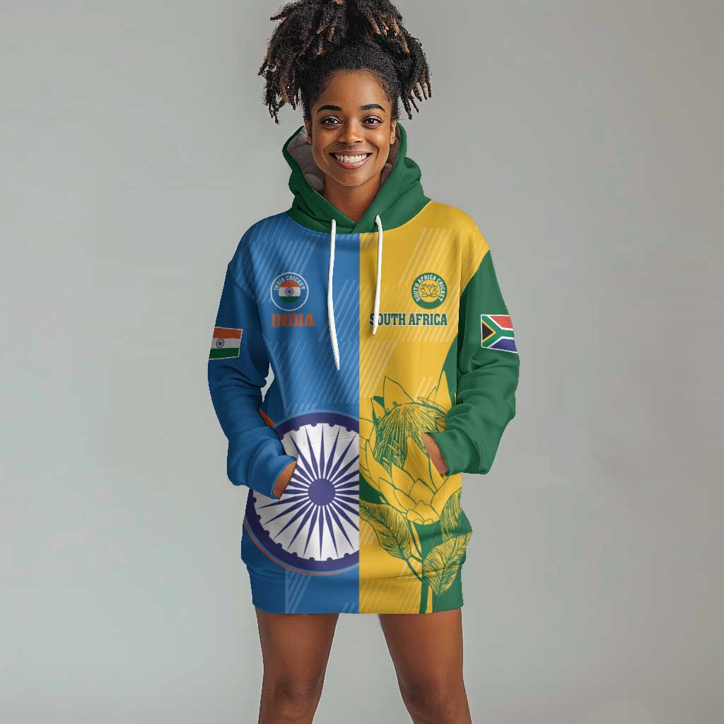 Custom India And South Africa Cricket Hoodie Dress 2024 Together Dynamic Version LT14