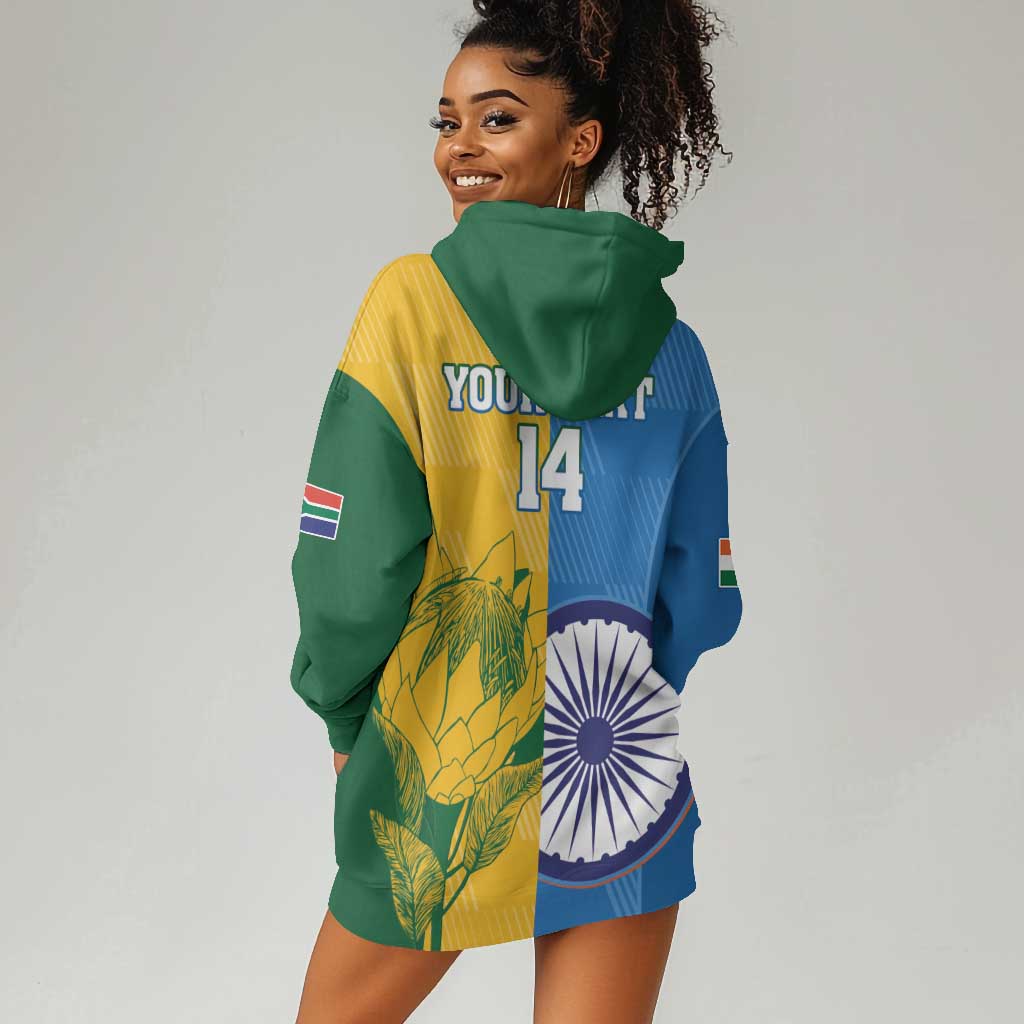 Custom India And South Africa Cricket Hoodie Dress 2024 Together Dynamic Version LT14