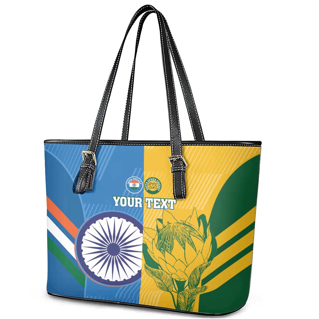 Custom India And South Africa Cricket Leather Tote Bag 2024 Together Dynamic Version LT14