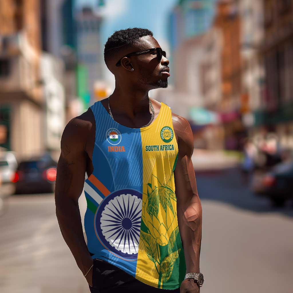 Custom India And South Africa Cricket Men Tank Top 2024 Together Dynamic Version LT14