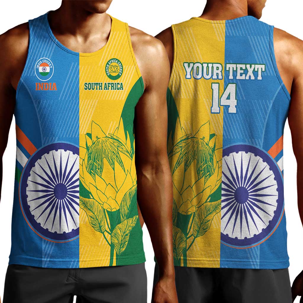 Custom India And South Africa Cricket Men Tank Top 2024 Together Dynamic Version LT14