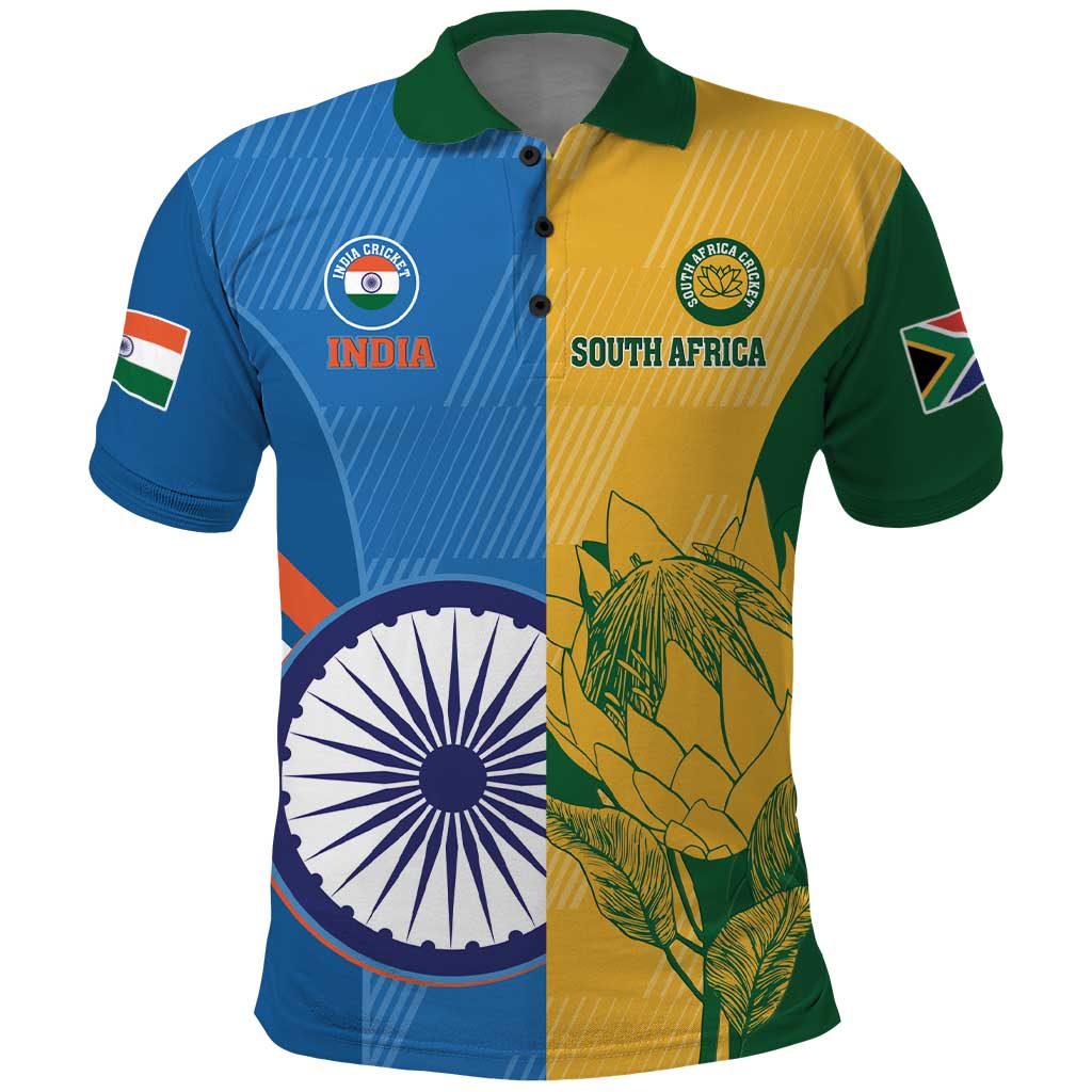 Custom India And South Africa Cricket Polo Shirt 2024 Together Dynamic Version LT14