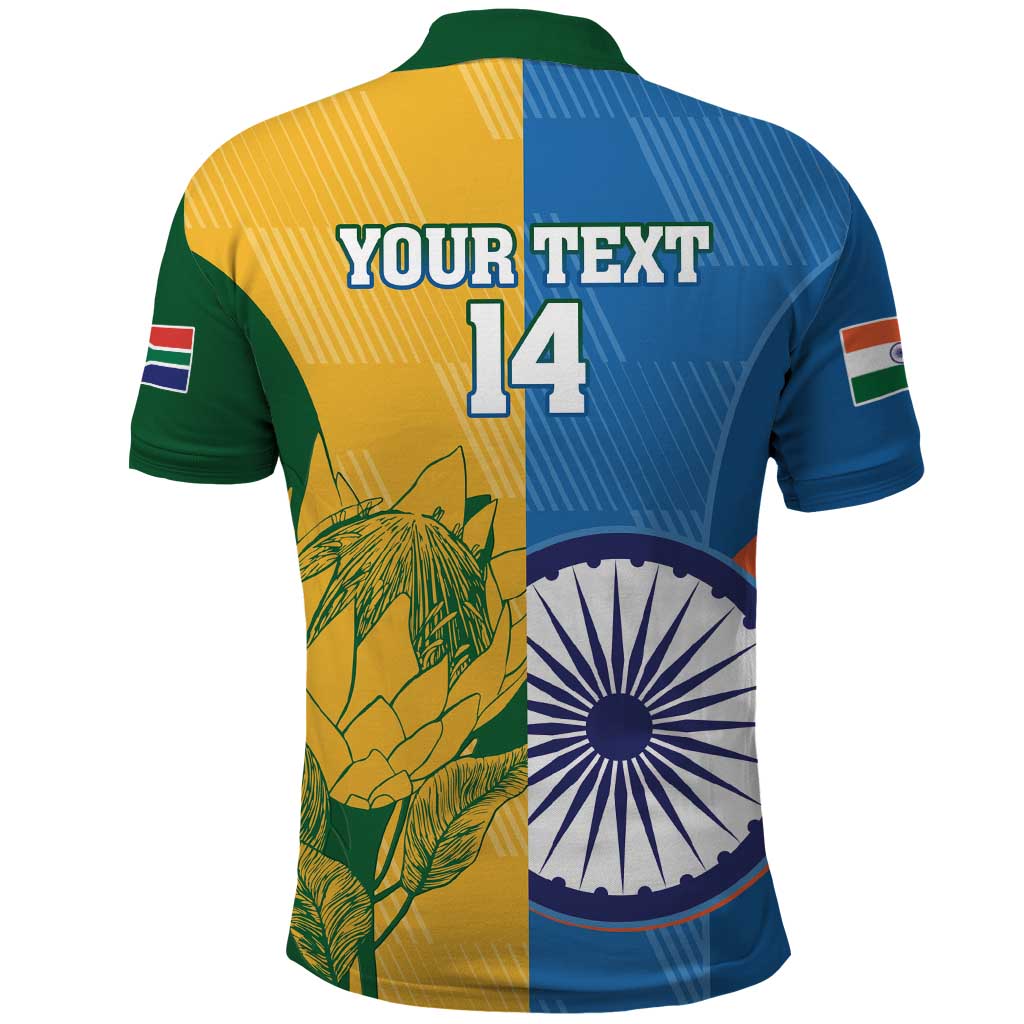 Custom India And South Africa Cricket Polo Shirt 2024 Together Dynamic Version LT14