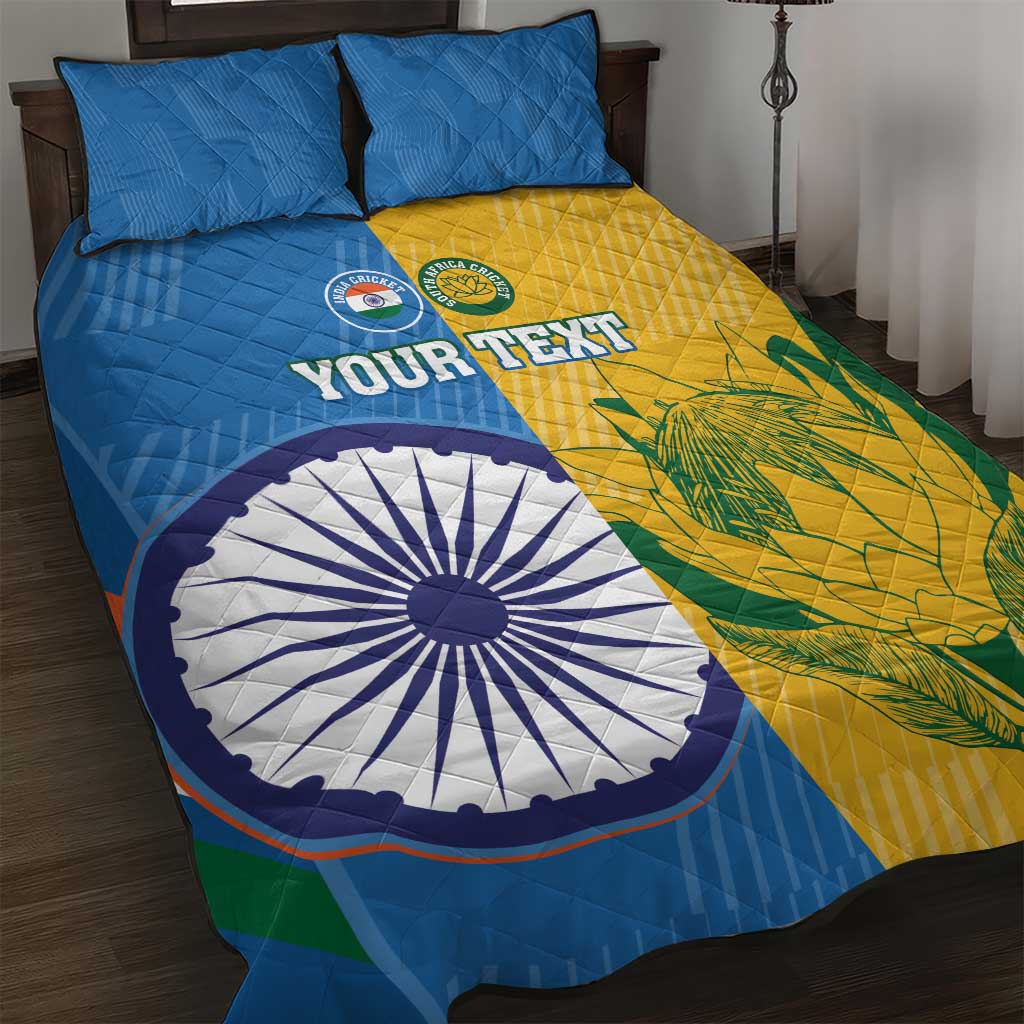 Custom India And South Africa Cricket Quilt Bed Set 2024 Together Dynamic Version LT14