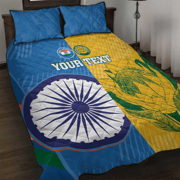 Custom India And South Africa Cricket Quilt Bed Set 2024 Together Dynamic Version LT14