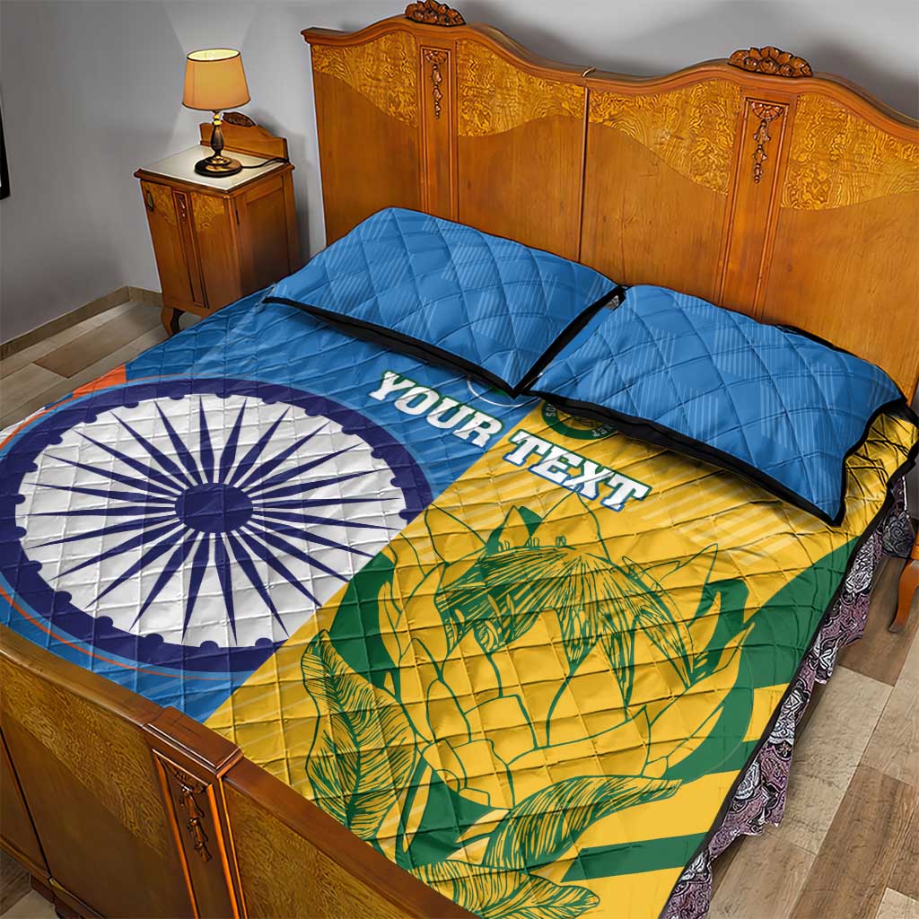 Custom India And South Africa Cricket Quilt Bed Set 2024 Together Dynamic Version LT14