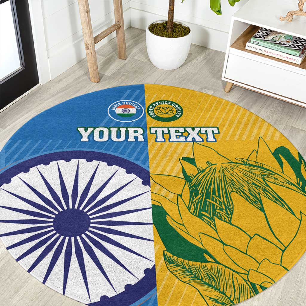 Custom India And South Africa Cricket Round Carpet 2024 Together Dynamic Version LT14