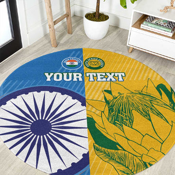 Custom India And South Africa Cricket Round Carpet 2024 Together Dynamic Version LT14