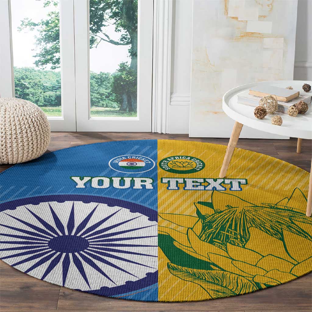 Custom India And South Africa Cricket Round Carpet 2024 Together Dynamic Version LT14
