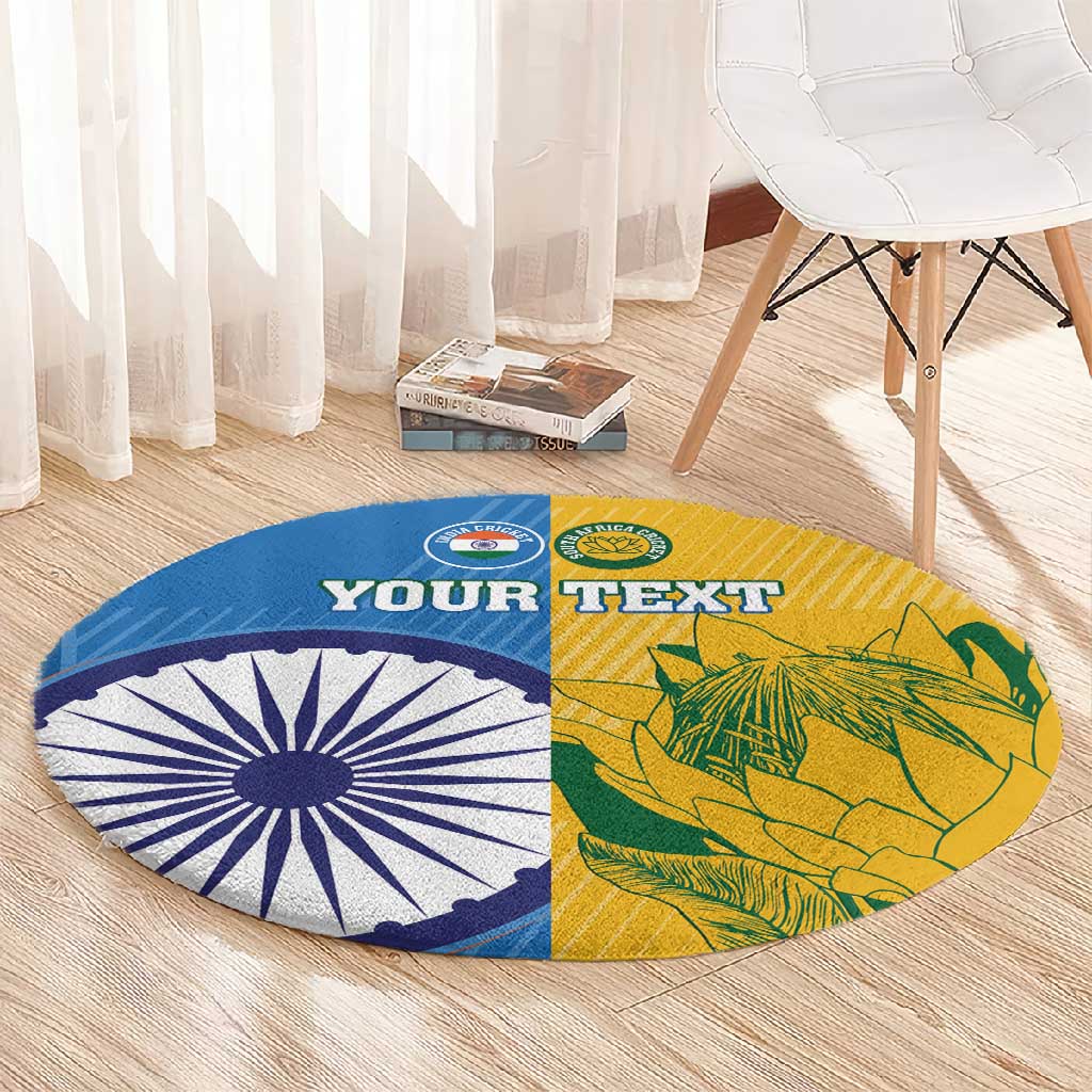 Custom India And South Africa Cricket Round Carpet 2024 Together Dynamic Version LT14