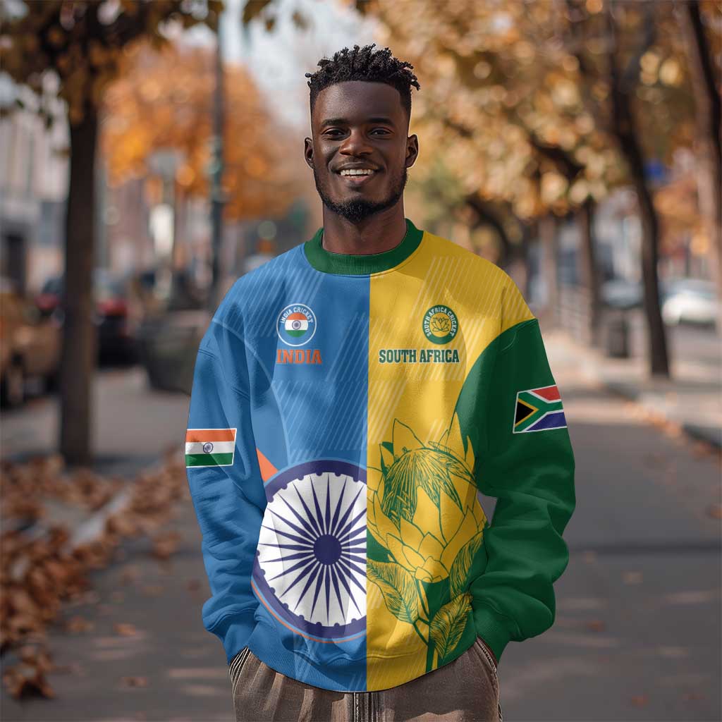 Custom India And South Africa Cricket Sweatshirt 2024 Together Dynamic Version LT14