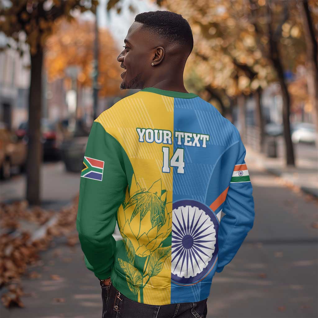 Custom India And South Africa Cricket Sweatshirt 2024 Together Dynamic Version LT14