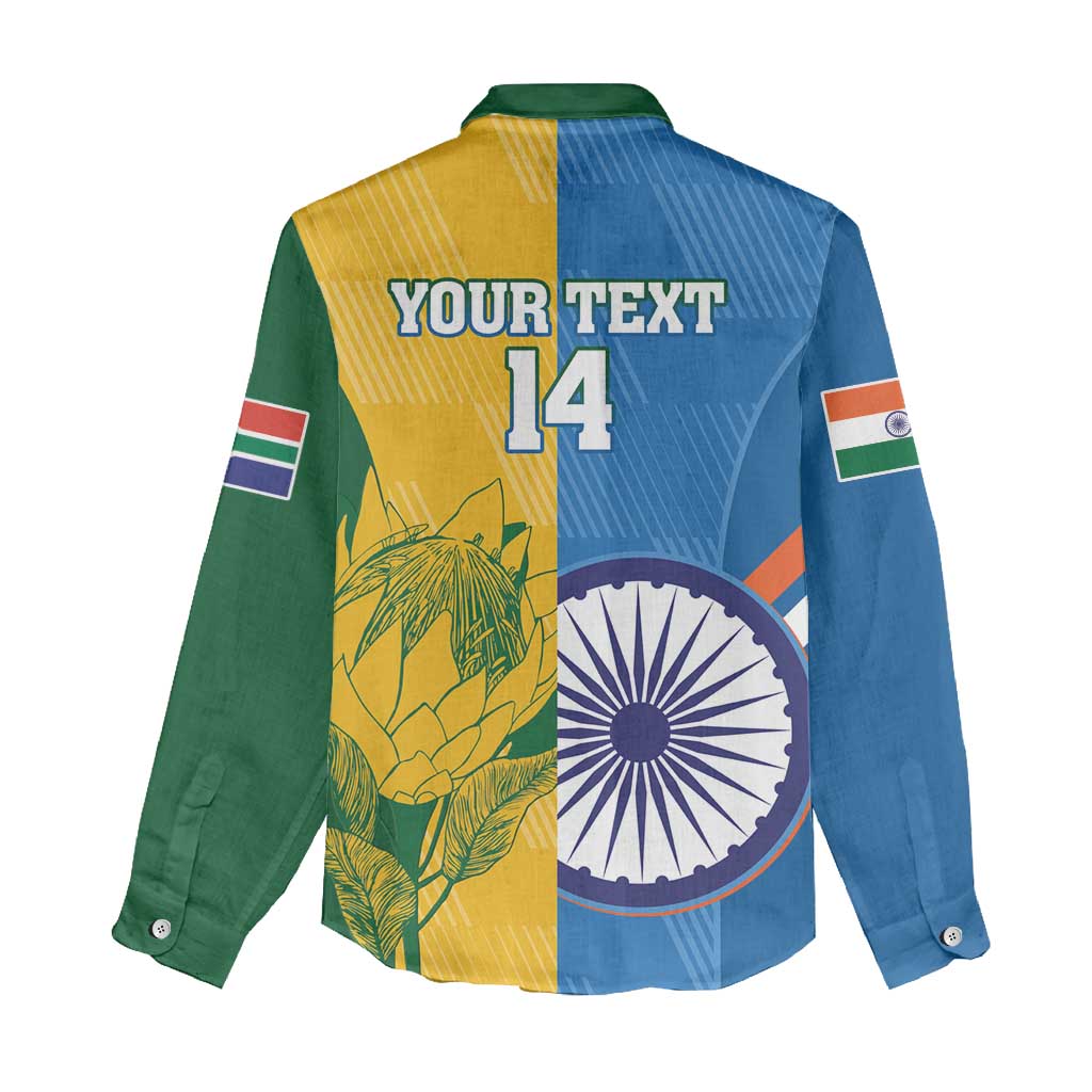 Custom India And South Africa Cricket Women Casual Shirt 2024 Together Dynamic Version LT14