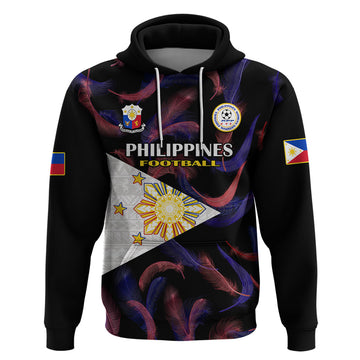 Custom Philippines Football Hoodie 2023 World Cup Go Filipinas Feather Black Version LT14